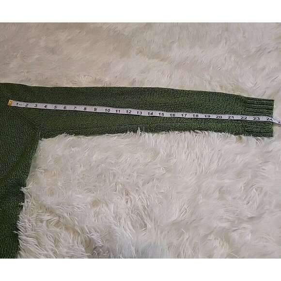 ST‎ JOHNS BAY XL Womens Sweater Forest Green Knit Long Sleeve V Neck Collared - Picture 5 of 8